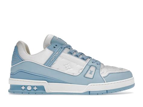 lv trainer sky blue|louis vuitton low white sky blue.